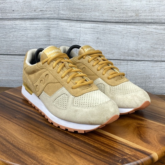 Saucony Shadow Original Style Tan Cannoli Pack Suede Shoes Men Sneaker Size 10.5 - Picture 3 of 12